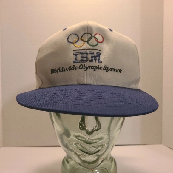 VTG NWT IBM OLYMPICS CAP HAT SNAPBACK COMPUTERS SPORTS NEW TAGS - Picture 1 of 12